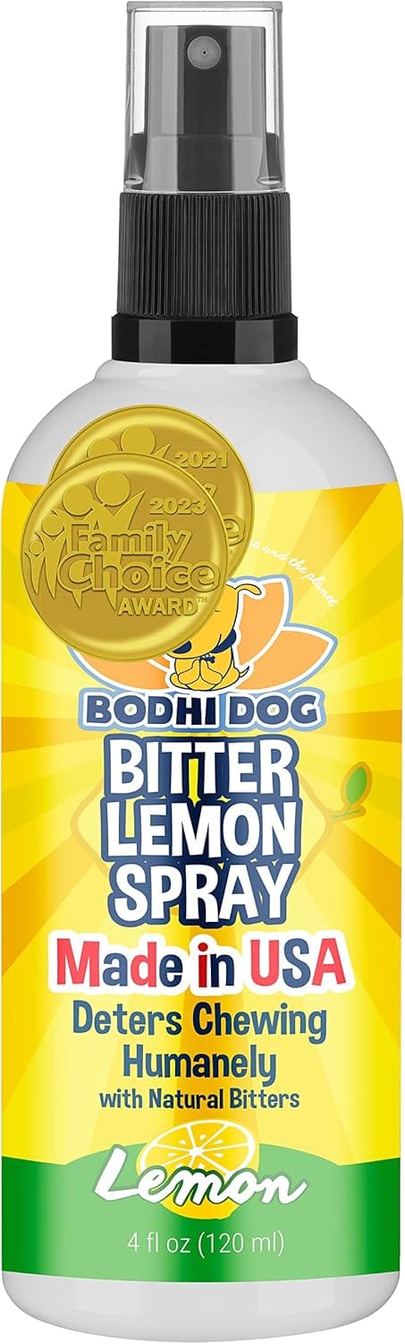 Bodhi Dog Bitter Lemon Spray - Anti-Chew Spray for Dogs, Cats, Puppies, & Kittens - Training Aid for Chewing - Safe & Non Toxic - Ideal for Pet Behavioral Training - Made in USA (4 Fl Oz)