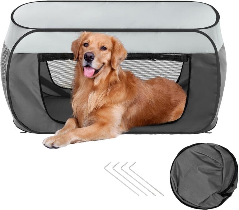 Cat Dog Playpen, Puppy Kitten Pet Playpen Indoor/Outdoor,Portable Soft Pop Up Dog Kennel Crate with Zipper Cover Door/Carrying Case