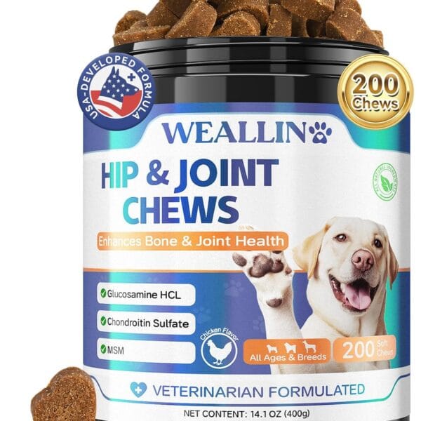 Joint Supplement for Dogs - Dog Joint Supplement Glucosamine Hip and Joint Chondroitin Chews Treats for Dogs with MSM Lipid Mussels Vitamins Dog Joint Support for All Breed 200pcs