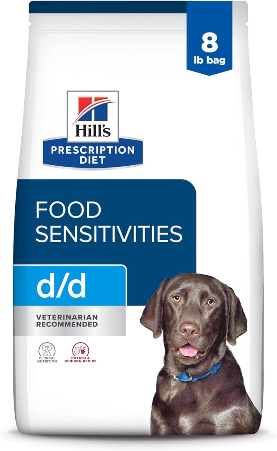 Hill's Prescription Diet d/d Food Sensitivities Potato & Venison Formula Dry Dog Food, Veterinary Diet, 8 lb. Bag Hill's Prescription Diet d/d Food Sensitivities Potato & Venison Formula Dry Dog Food, Veterinary Diet, 8 lb. Bag