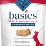 Blue Buffalo Basics Crunchy Dog Biscuits for Skin & Stomach Care, Limited Ingredient Diet Dog Treats, Salmon & Potato Recipe, 6-oz. Bag