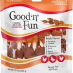 Good n Fun Triple Flavor Kabobs Chews for All Dogs, 18 Count, Treat Your Dog to Chews Made from Beef Hide, Real Chicken, Pork Hide, Duck and Chicken Liver