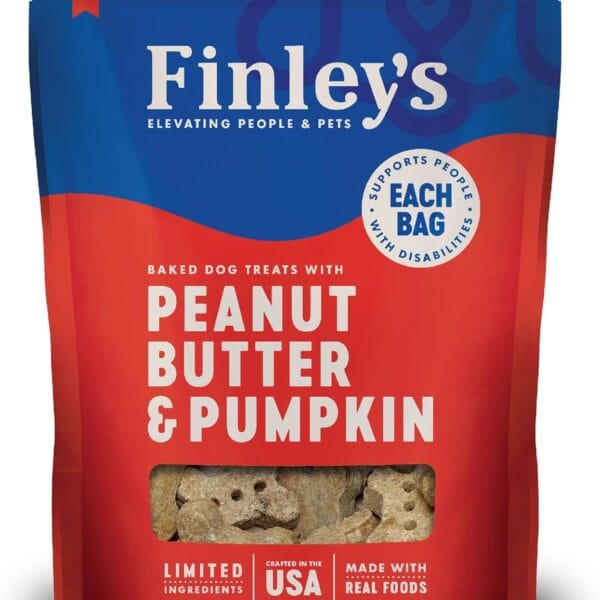 Finley's Peanut Butter & Pumpkin Dog Biscuit Treats, All Natural, Limited Ingredient Dog Treats, 12 Ounce (Pack of 1)