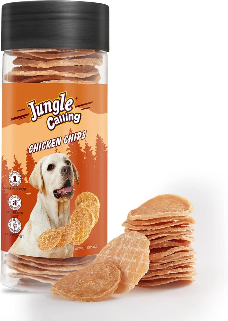 Jungle Calling Dog Treats, Single Ingredient Chicken Chips, Crunchy Jerky Chip Training Treat for Small Medium Large Breed Dogs, 6 oz
