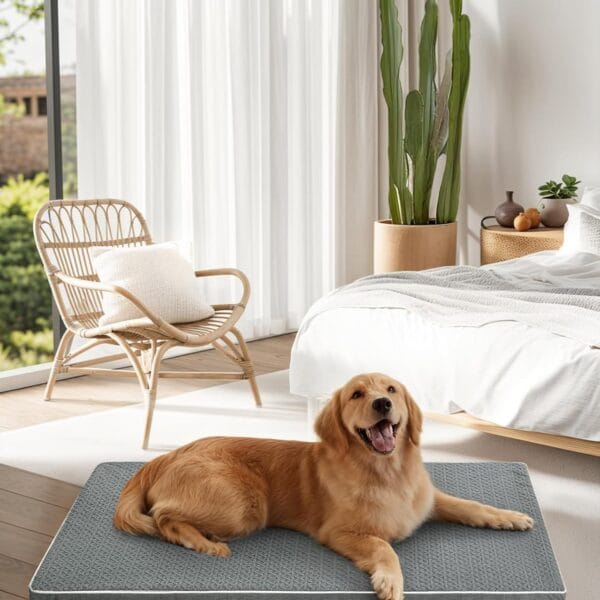 Large Dog Bed - Dog Crate Bed Orthopedic Large Sized Dog Beds,Washable & Waterproof Cover Big Plush Comfort Pet Bed Mat, Egg Crate Foam Bed