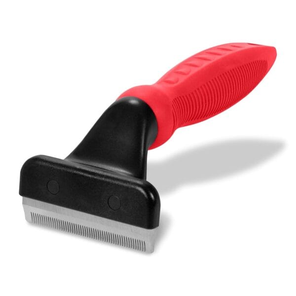 RYAN'S PET SUPPLIES Deshedding Tool, Red, Medium, Professional Dog Grooming Brush for Shedding, Pet Hair Remover, Fur Removal Brush for Medium and Long Pet Hair