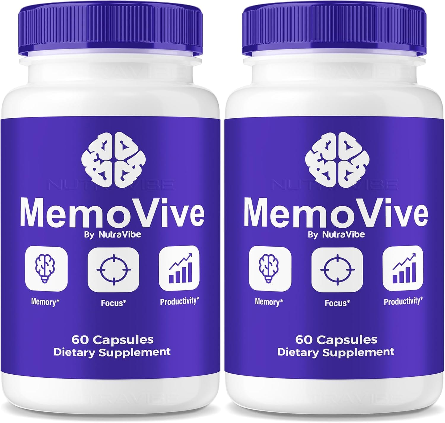 (2 Pack) MemoVive Memo Vive Brain and Memory Support with Natural Ingredients | Memory & Concentration Formula for Focus, Clarity, Alertness & Performance | Easy-to-Take Pills (120 Capsules) (2 Pack) MemoVive Memo Vive Brain and Memory Support with Natural Ingredients | Memory & Concentration Formula for Focus, Clarity, Alertness & Performance | Easy-to-Take Pills (120 Capsules)