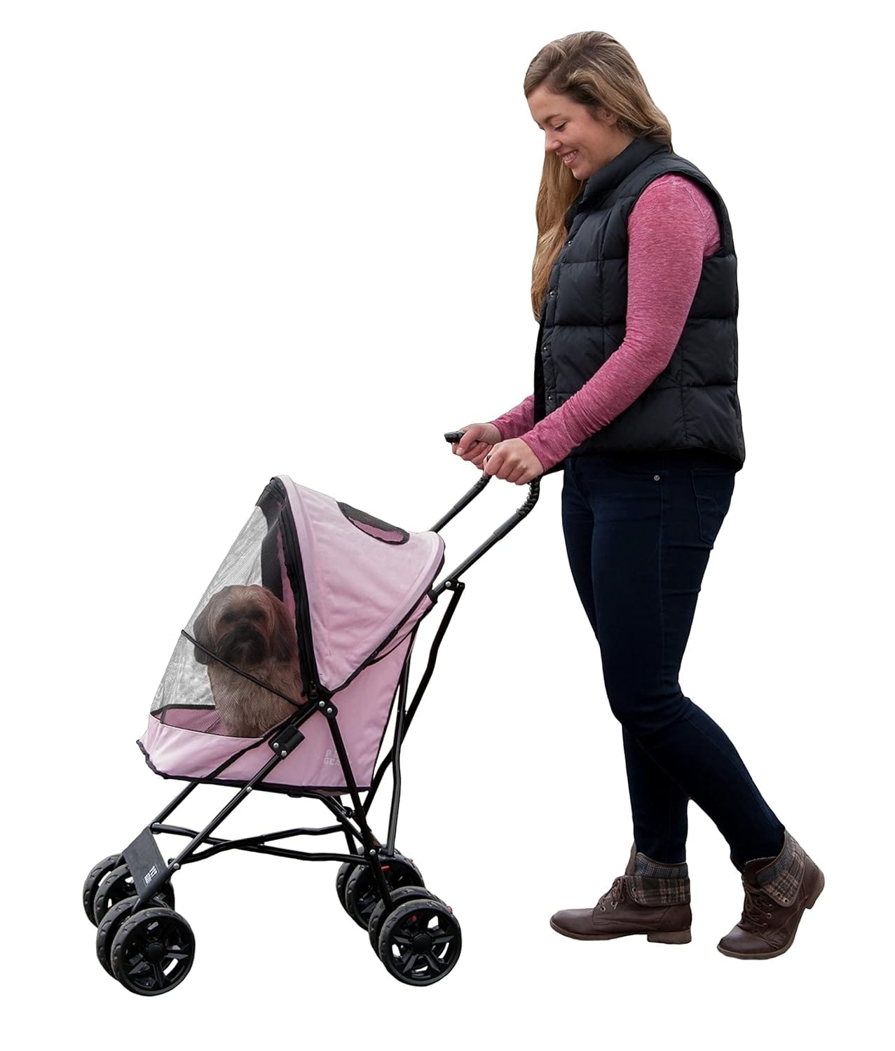 Pet Gear Travel Lite Plus Stroller, Compact, Easy Fold, No Assembly Required, Large Wheels for Cats and Dogs up to 15 pounds, Light Pink Pet Gear Travel Lite Plus Stroller, Compact, Easy Fold, No Assembly Required, Large Wheels for Cats and Dogs up to 15 pounds, Light Pink