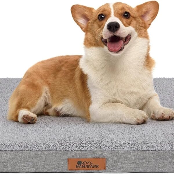 Orthopedic Dog Bed for Crate with 30D Memory Foam for Small to Medium Dogs - Waterproof Dog Bed with Removable Washable Cover 30x20x3 Inches, Grey