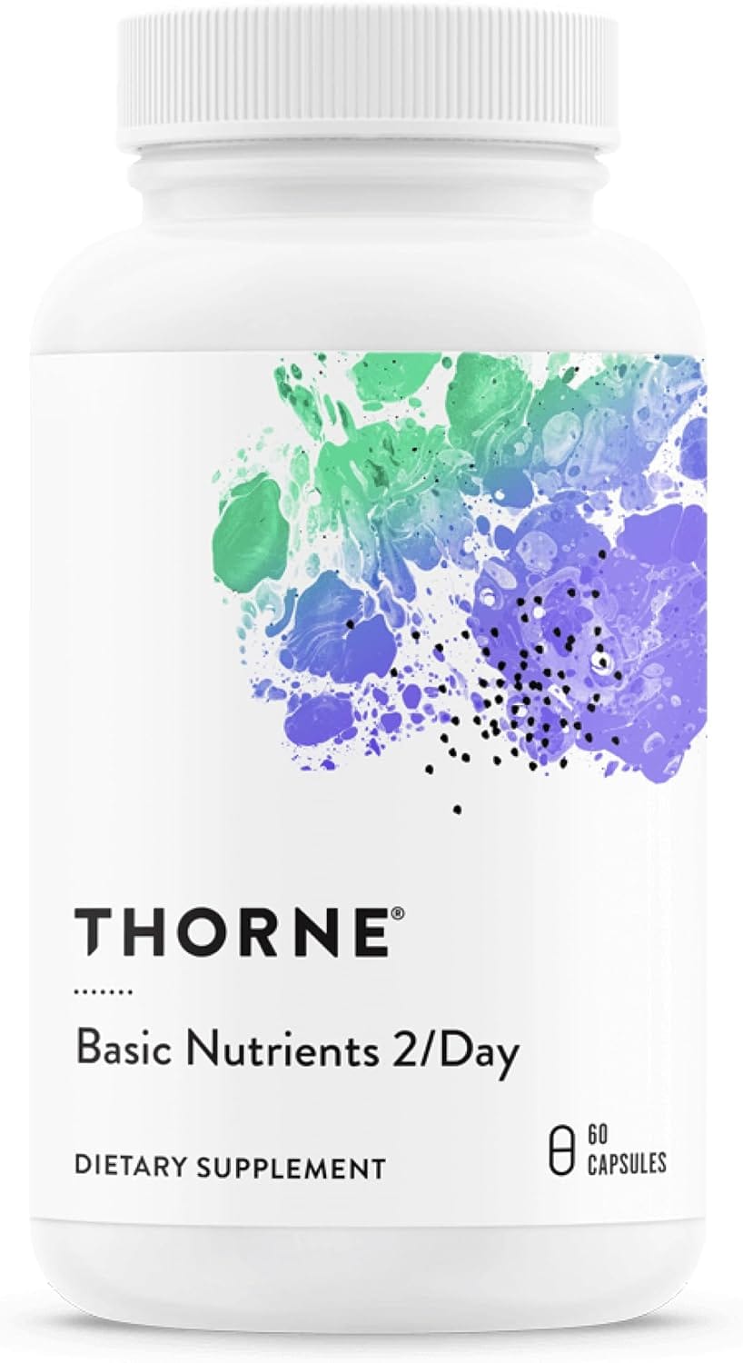 THORNE - Basic Nutrients 2/Day - Comprehensive Daily Multivitamin with Optimal Bioavailability - Vitamin & Mineral Formula - Gluten, Dairy & Soy-Free - 60 Capsules - 30 Servings THORNE - Basic Nutrients 2/Day - Comprehensive Daily Multivitamin with Optimal Bioavailability - Vitamin & Mineral Formula - Gluten, Dairy & Soy-Free - 60 Capsules - 30 Servings