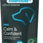 VetriScience Calm & Confident Chews, Composure Clinically Tested Calming and Anxiety Supplement for Dogs, Reduce Stress and Fear, Ideal for Thunderstorms, Fireworks and Travel, Chicken, 60 Count