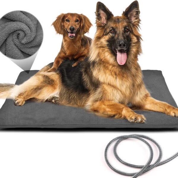 PETNF Outdoor Heated Pet Bed with Waterproof Cover,Pet Heating Pads for Dog,Soft Electric Blanket Auto Temperature Control,Heating Mat for Dog House Cabin Cot Doorway, XL