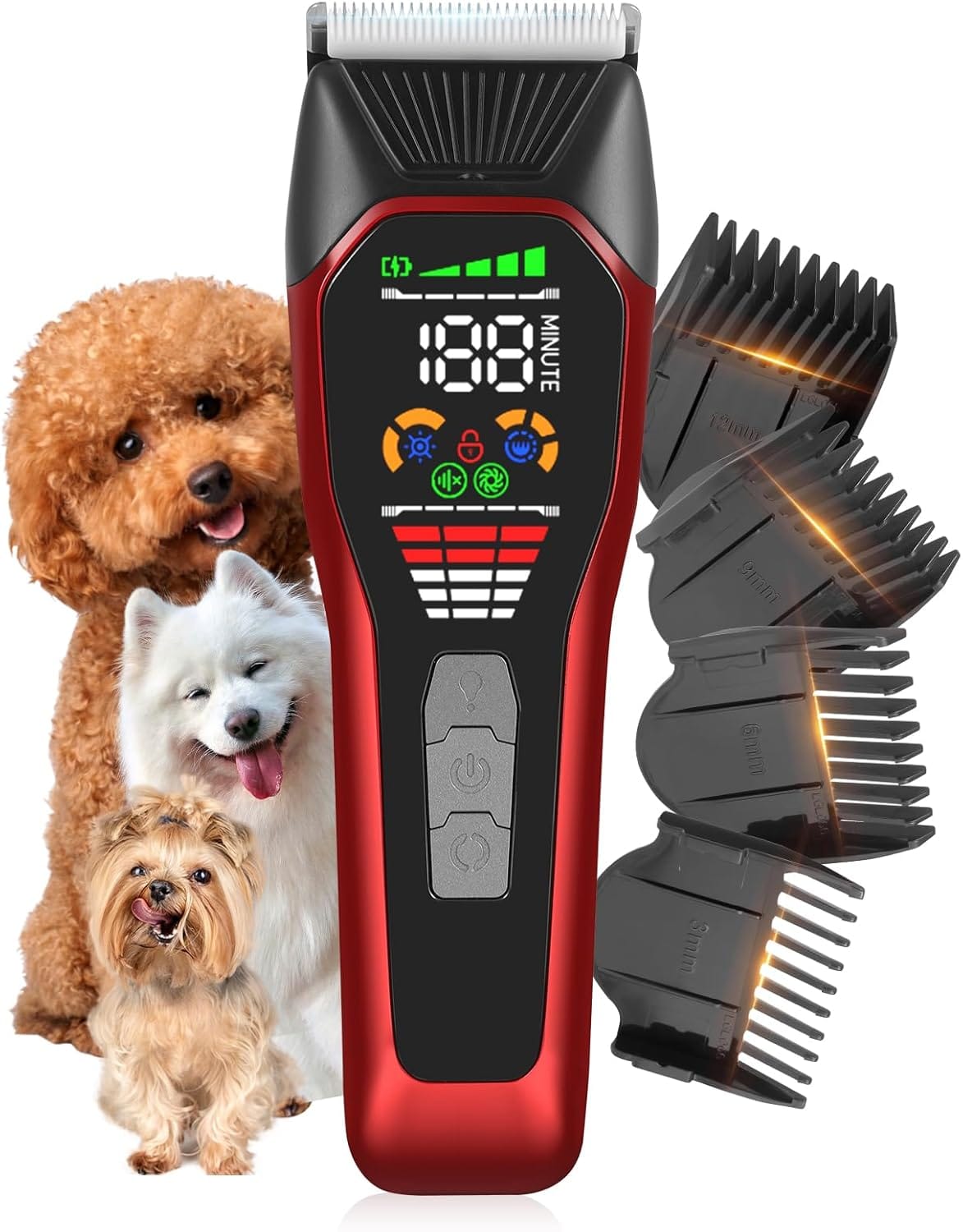 Wide Blade Dog Cat Clippers - Professional Cordless Grooming Tools for Thick Coats - Low Noise Pet Hair Trimmer Kit Wide Blade Dog Cat Clippers - Professional Cordless Grooming Tools for Thick Coats - Low Noise Pet Hair Trimmer Kit