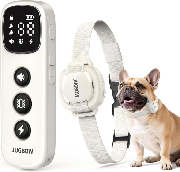 Jugbow Shock Collar for Small Dogs - 4200FT Dog Training Collar with Remote for 5-30lbs Mini Small Dogs, IPX8-Waterproof Rechargeable E-Collar with Beep (1-9), Vibration(1-3), Safe Shock(0-16)