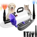 Dog Vacuum & Dryer for Shedding Grooming,5.2HP/ 3800W Dog Grooming Kit,Adjustable Speed and Temperature with 5 Nozzles