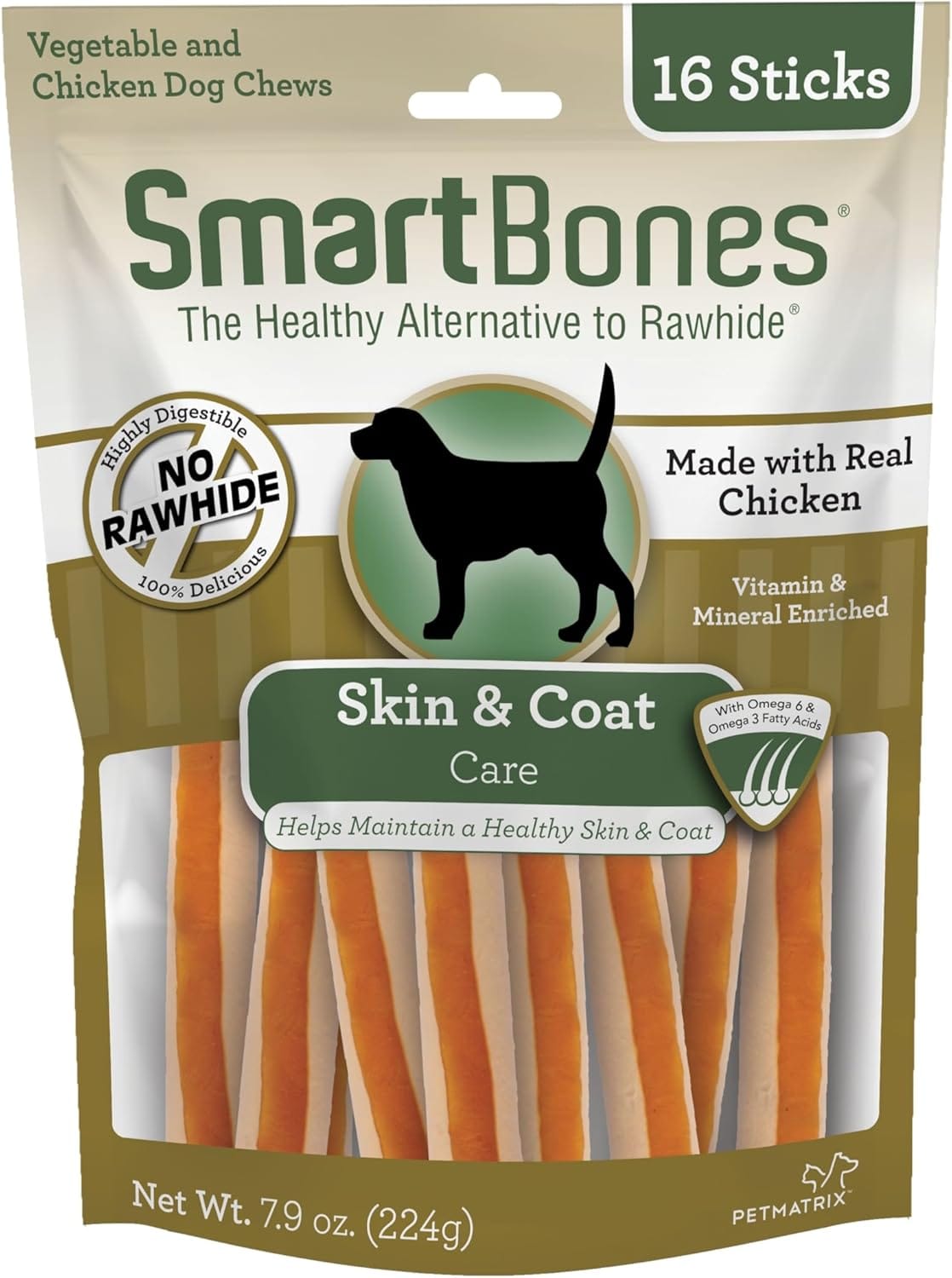 SmartBones Skin And Coat Care Sticks 16 Count, Rawhide-Free Chews For Dogs, With Omega Fatty Acids SmartBones Skin And Coat Care Sticks 16 Count, Rawhide-Free Chews For Dogs, With Omega Fatty Acids