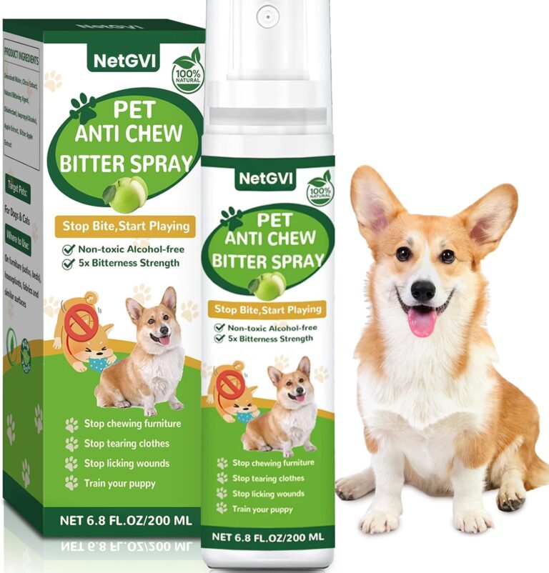 No Chew Spray for Dogs, 200ML Bitter Apple Spray for Dogs Cats Anti Chewing Licking from Furniture, Shoes, Bandages, Dog Training & Behavior Aids Spray, Indoor & Outdoor Use, No Alcohol & Trace