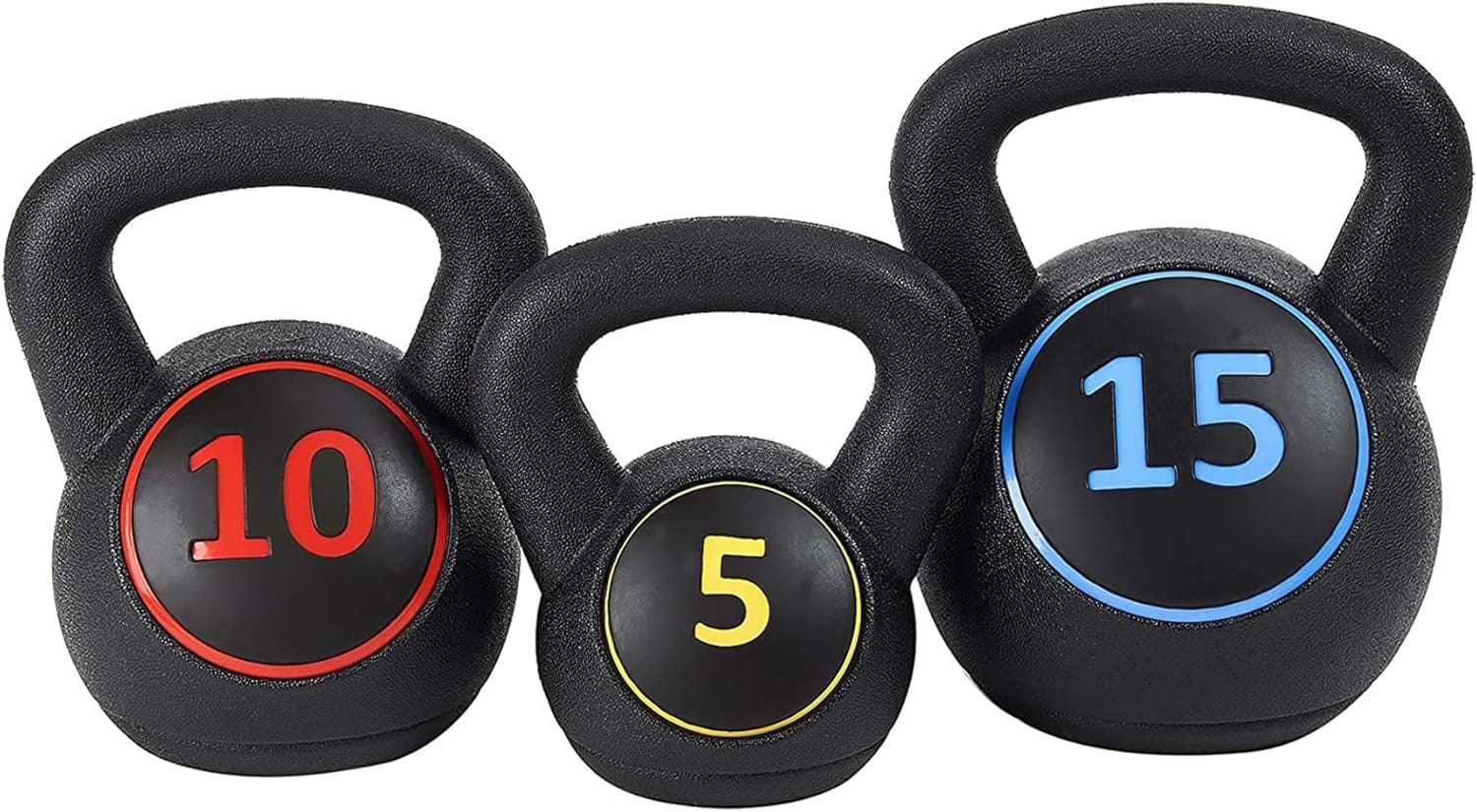 BalanceFrom Vinyl Kettlebell Set, 30/45/50/75 Pound Options Cement-Filled Strength Training Weights with Ergonomic Grip and Color Coding for Full Body Fitness at Home or Gym BalanceFrom Vinyl Kettlebell Set, 30/45/50/75 Pound Options Cement-Filled Strength Training Weights with Ergonomic Grip and Color Coding for Full Body Fitness at Home or Gym