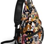 Yrebyou Colorful Dog Sling Bag Travel Crossbody Backpack Shoulder Daypack Hiking chest Pack for Women Lightweight Waterproof Adjustable Outdoor Workout