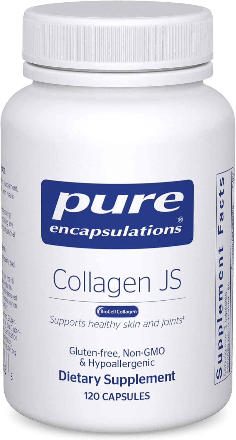 Pure Encapsulations Collagen JS - Skin & Joint Health* - 1,000 mg Hydrolyzed Biocell Collagen - Gluten Free & Non-GMO - 120 Capsules Pure Encapsulations Collagen JS - Skin & Joint Health* - 1,000 mg Hydrolyzed Biocell Collagen - Gluten Free & Non-GMO - 120 Capsules