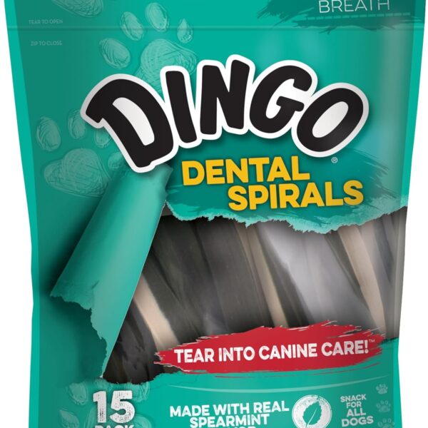 Dingo Dental Sticks for Tarter Control and Freshening Breath, Made with Real Chicken, Great Treats for Small, Medium, and, Large Dogs 15-Count