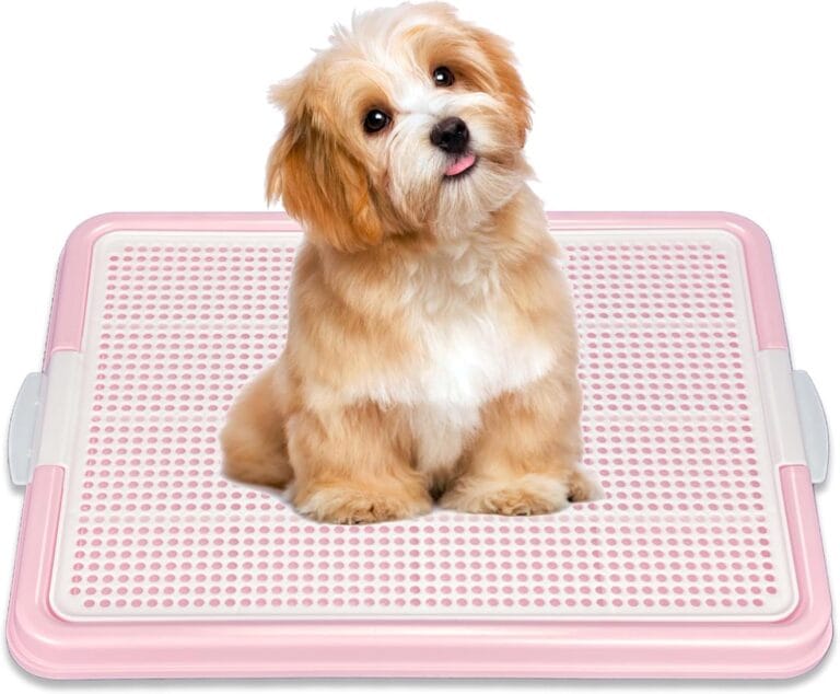Dog Pee Pad Holder, Puppy Potty Training Tray 22.5X16.5 for Small Dogs (Pink)