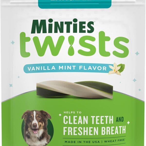 Minties Twists VetIQ Dog Dental Bone Treats, Dental Chews for Medium/Large Dogs (Over 40 Lbs), 40 Count