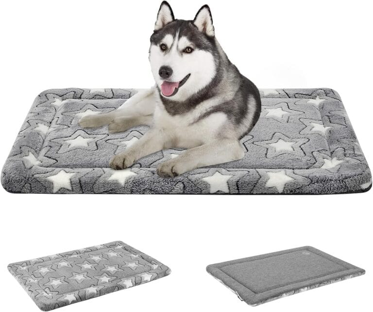 EMPSIGN Dog Crate Pad - Reversible Kennel Mat (Cool & Warm), Machine Washable, Cozy Star Pattern Sleeping Pad for Small Medium Large Dogs, All-Season Pet Bed, Suitable for 36"x24" Dog Crate, Grey