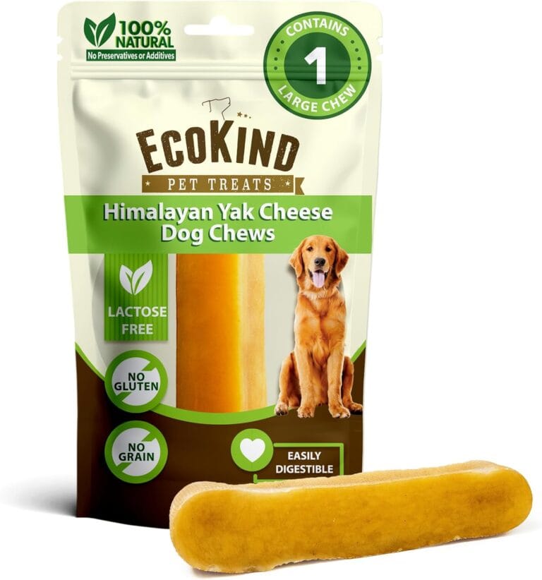 EcoKind Premium Gold Yak Cheese Himalayan Dog Chews, Dog Treats Large Breed, All Natural, High Protein Dog Chew, Cheese, Large - 1 Chew