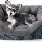 INVENHO Small Dog Bed for Small Dogs, Cat Beds for Indoor Cats Washable, Orthopedic Dog Bed, Warming Soft Calming Sleeping Puppy Bed Durable Pet Bed with Anti-Slip Bottom S(20"x19"x6")