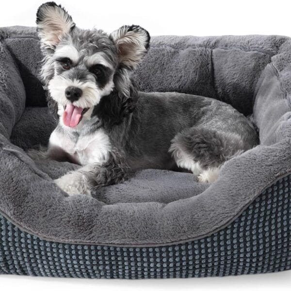 INVENHO Small Dog Bed for Small Dogs, Cat Beds for Indoor Cats Washable, Orthopedic Dog Bed, Warming Soft Calming Sleeping Puppy Bed Durable Pet Bed with Anti-Slip Bottom S(20"x19"x6")