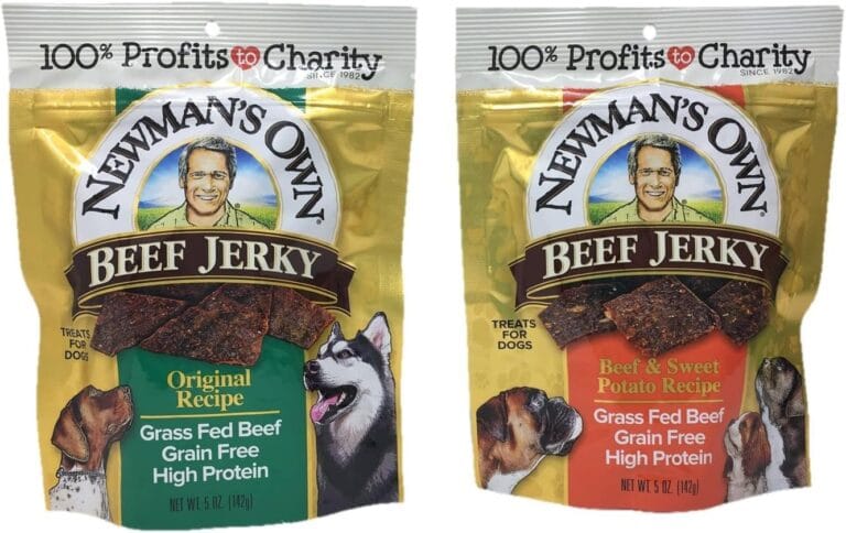 Newman's Own Beef Jerky Treats for Dogs, Bundle of 2 Flavors, Original Recipe and Beef & Sweet Potato Recipe, 5oz each