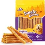 Jungle Calling Dog Treats, Chicken Beef Collagen Sticks, Chew Bones Treat for Small Medium Breed Moderate Chewers, Bully Stick, Long Lasting High Protein Easy to Digest, 5 Inch 10.6 oz