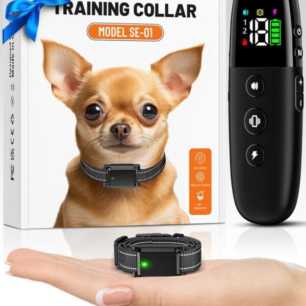 Small Dog Shock Collar for Dogs 5-15lbs - 2000FT Remote,Waterproof,Vibration/Beep/Safe Shock E-Collar - Dog Training Collar with Remote Control for Puppies, Small & Medium Breeds