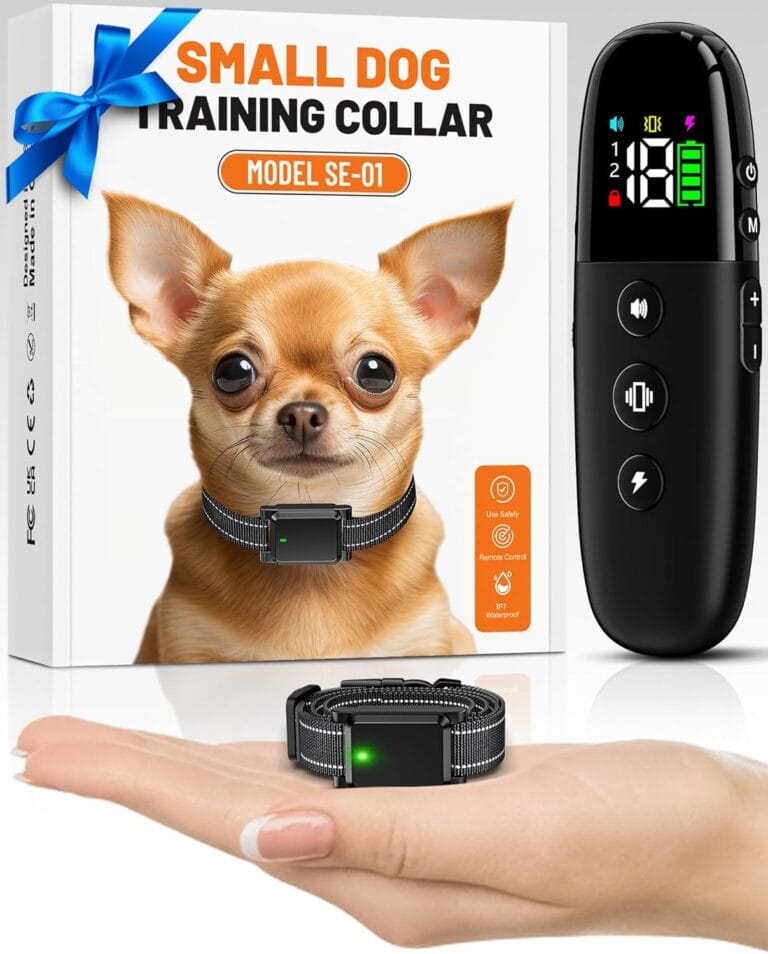 Small Dog Shock Collar for Dogs 5-15lbs - 2000FT Remote,Waterproof,Vibration/Beep/Safe Shock E-Collar - Dog Training Collar with Remote Control for Puppies, Small & Medium Breeds