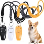 3 Pieces Dog Training Whistles Set with Lanyard Professional Dog Training Whistle 2-in-1 Dogs Whistles for Dogs Daily Exercise