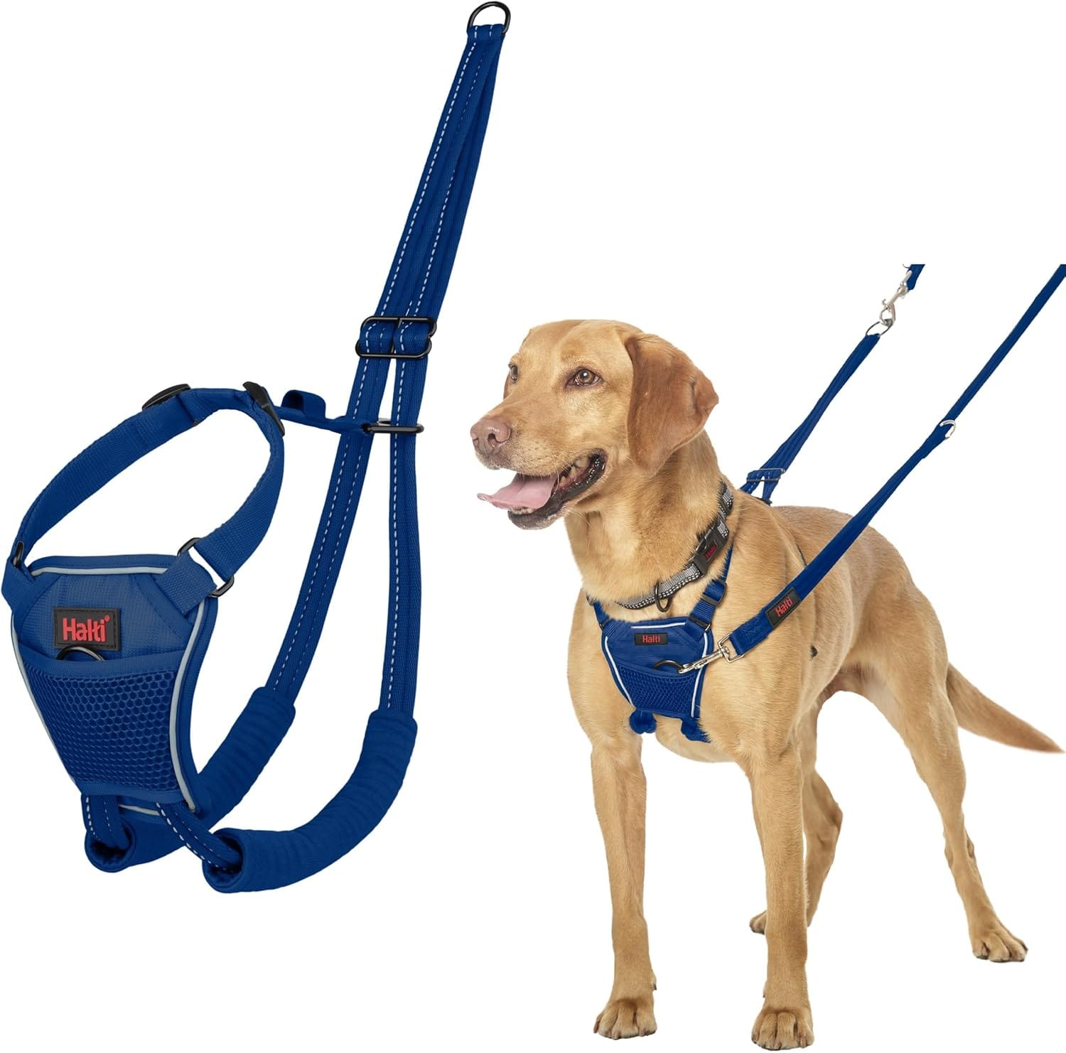 HALTI No Pull Harness - to Stop Your Dog Pulling on The Leash. Adjustable, Lightweight and Easy to Use. Reflective Dog Training Harness for Medium Dogs (Size M, Cobalt Blue) HALTI No Pull Harness - to Stop Your Dog Pulling on The Leash. Adjustable, Lightweight and Easy to Use. Reflective Dog Training Harness for Medium Dogs (Size M, Cobalt Blue)
