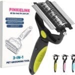 3-IN-1 Pet Grooming Tool - Undercoat Rake, Dematting Comb & Deshedding Brush for Cats & Dogs - Removes Mats, Tangles & Loose Fur, Reduces Shedding & Prevents Hair Mess (Green)