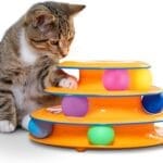 Catstages Tower of Tracks 3-Level Cat Track Toy with 6 Balls, Interactive Toy for Indoor Cats, Orange