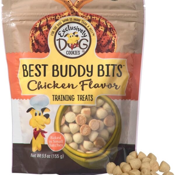Exclusively Dog Best Buddy Bits Training Treats for Dogs and Puppies - All Natural, Baked in The USA, Ideal for Training & Agility, No Animal Byproducts - Chicken Flavor, 5.5oz Resealable Bag