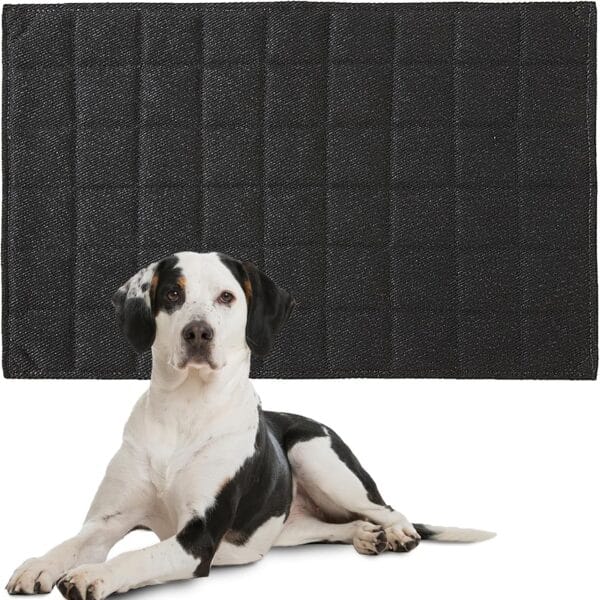 HOMBYS Chew Proof Dog Crate Bed Mat, 17"x23" Indestructible Kennel Pad for Aggressive Chewers, Plaid Durable Puppy Crate Mats for Small Dogs Cages