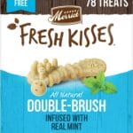 Merrick Fresh Kisses Natural Dental Chews Toothbrush Treat Shape Infused With Real Mint For Tiny Dogs 5-15 Lbs - 78 ct. Box