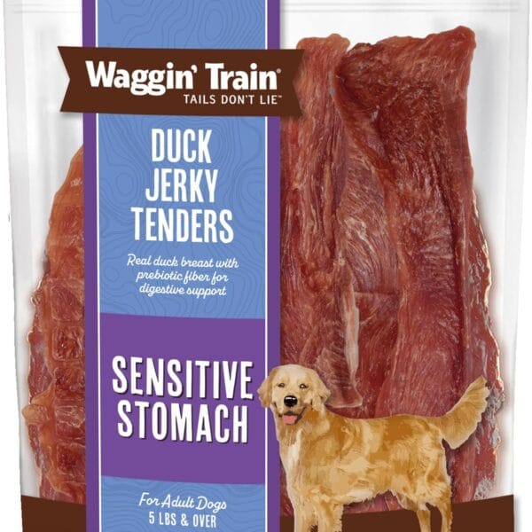 Waggin' Train Duck Jerky Tenders for Sensitive Stomach for Dogs - 12 oz Pouch - Grain Free, High Protein Dog Treat