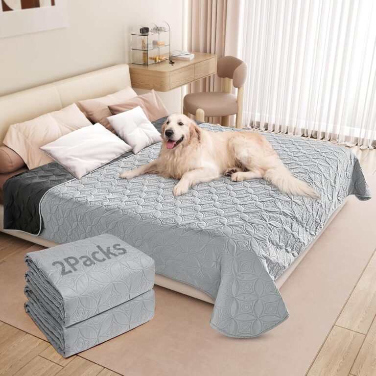 2 Packs Waterproof Couch Covers for Pets 54"82" Light/Dark Grey, Dog Blankets Sofa Covers Washable for Medium Large Dogs, Reversible Sofa Furniture Protector for Puppy, Kids