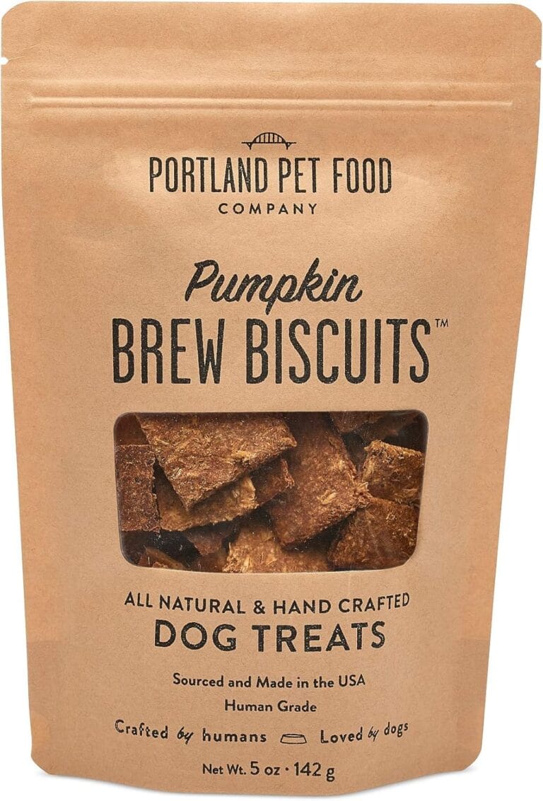 CRAFTED BY HUMANS LOVED BY DOGS Portland Pet Food Company Pumpkin Brew Biscuit Dog Treats (1 Pack, 5 oz Bag)  All Natural, Human-Grade, USA-Sourced and Made
