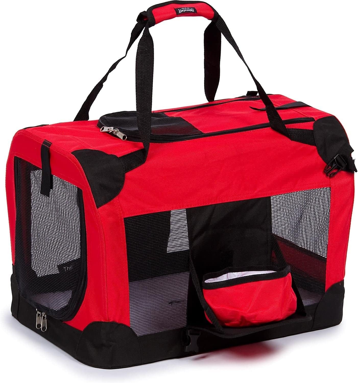 Pet Life Deluxe Vista-View 360 Degree Dual-Entrance Zippered Collapsable Soft Folding Pet Dog Crate with Built-in Tray and Travel Pet Bowl Pet Life Deluxe Vista-View 360 Degree Dual-Entrance Zippered Collapsable Soft Folding Pet Dog Crate with Built-in Tray and Travel Pet Bowl