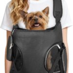 YUDODO Dog Front Backpack Carrier, Soft Breathable Pet Front Carrier with Adjustable Straps, Multi-Pocket Design, for Small Dogs & Cats up to 12 lbs (with Detachable Sling Pouch - 1 Pocket)
