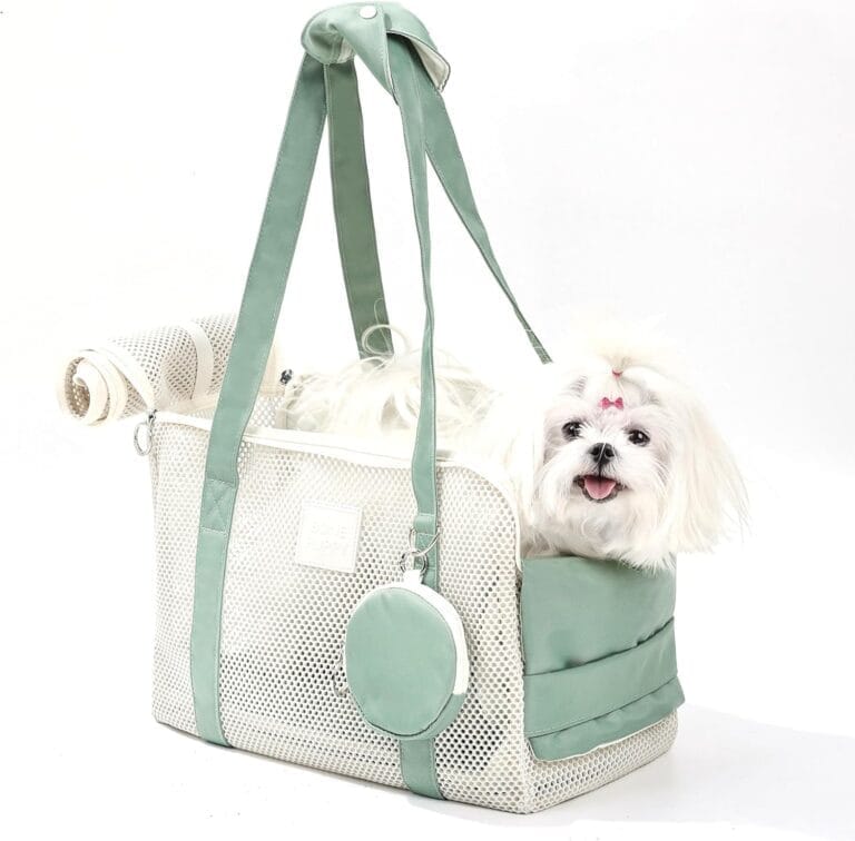 Pet Breathable Mesh Tote Bag, Pet Hands-Free Shoulder Bag,Dog and Cat Lightweight and Comfortable Pet Shoulder Bag, Pet Carrier Purse for Small Dog CatCan Hold 10 Pounds