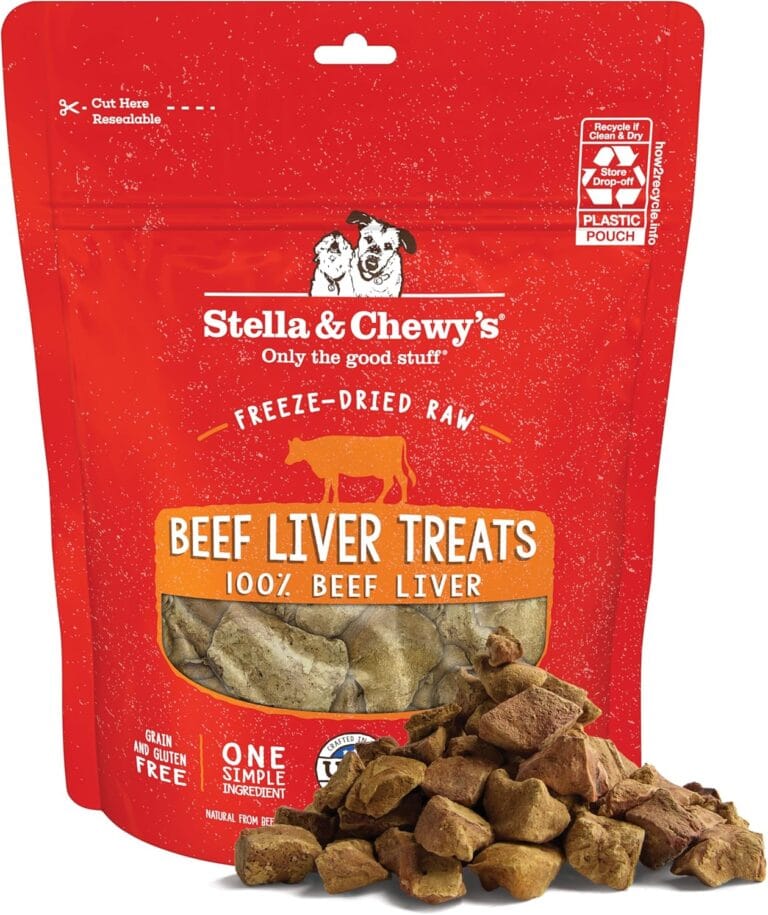Stella & Chewy's Freeze-Dried Raw Beef Liver Dog Treats - Single Ingredient, No Additives - Premium Training Treats - Perfect For Picky Eaters - 3oz Bag