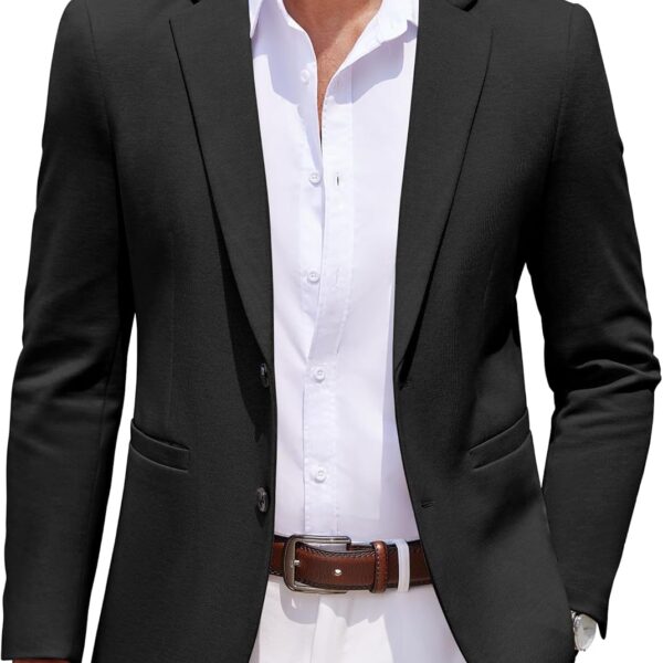 COOFANDY Men's Casual Knit Blazer Two Button Lightweight Sport Coats Suit Jacket